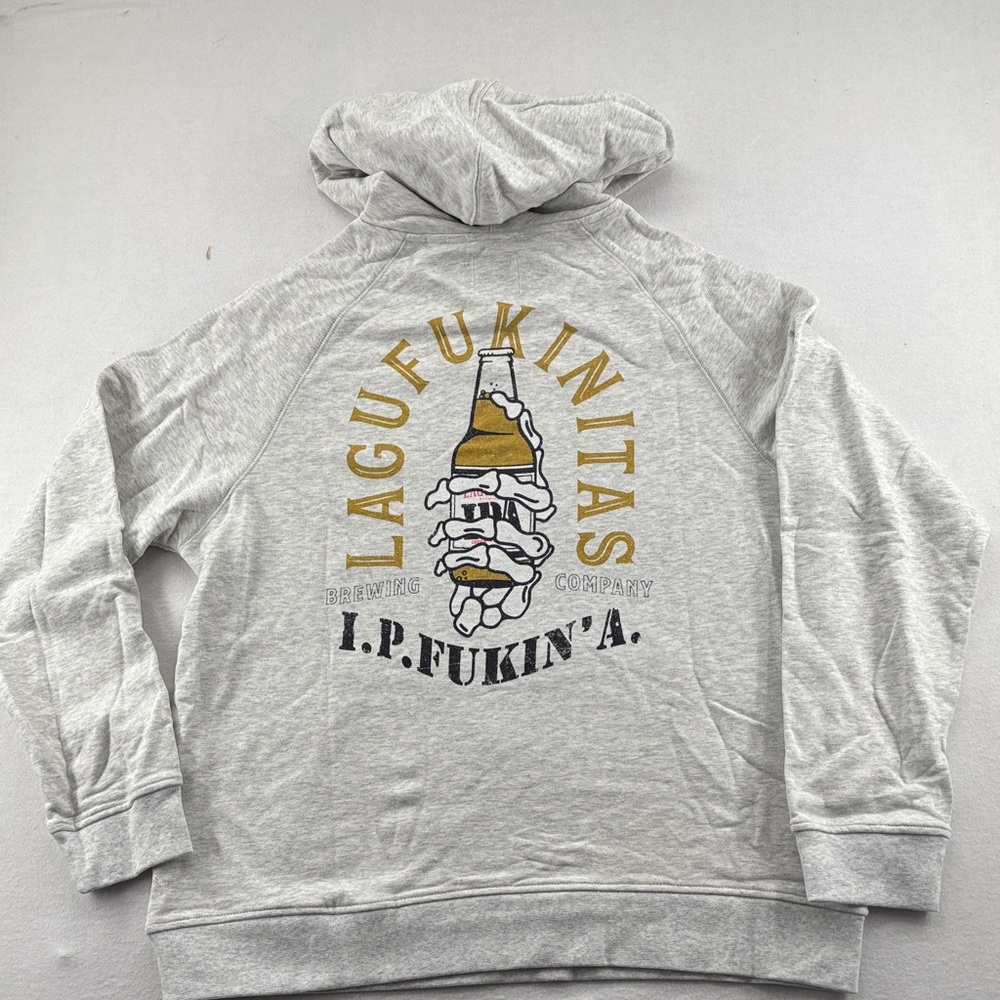 NEW! Lagunitas Men's Light Gray Pullover Hoodie - Large - Picture 7 of 11